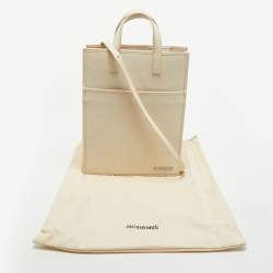 Pre Owned Jacquemus Off White Canvas and Leather Le Cabas Tote