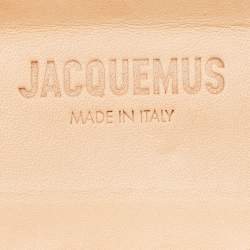 Pre Owned Jacquemus Beige/Cream Rattan and Leather Mini Wicker Le Chiquito Top Handle Bag