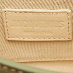 Pre Owned Jacquemus Olive Green Suede Le Chiquito Moyen Top Handle Bag