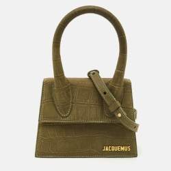 Jacquemus Green Croc Embossed Leather Le Chiquito Mini Bag
