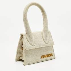 Pre Owned Jacquemus Light Beige Canvas Mini Le Chiquito Top Handle Bag