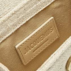 Pre Owned Jacquemus Light Beige Canvas Mini Le Chiquito Top Handle Bag