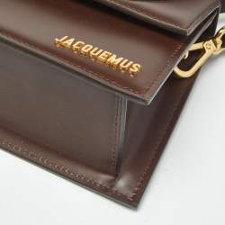 مملوكة مسبقًا Jacquemus Brown Leather Le Chiquito Moyen Top Handle Bag