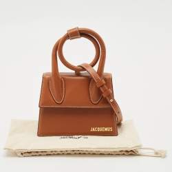 Pre Owned Jacquemus Brown Leather Le Chiquito Noeud Top Handle Bag
