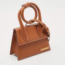 Pre Owned Jacquemus Brown Leather Le Chiquito Noeud Top Handle Bag