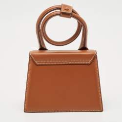 Pre Owned Jacquemus Brown Leather Le Chiquito Noeud Top Handle Bag