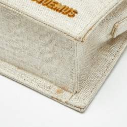 Pre Owned Jacquemus Beige Canvas Le Chiquito Moyen Top Handle Bag