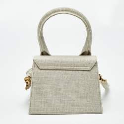 Pre Owned Jacquemus Beige Canvas Le Chiquito Moyen Top Handle Bag