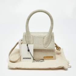 Pre Owned Jacquemus Beige Canvas Le Chiquito Moyen Top Handle Bag