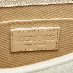 Pre Owned Jacquemus Beige Canvas Le Chiquito Moyen Top Handle Bag