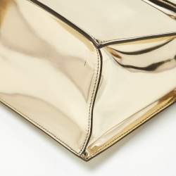 Pre Owned Jacquemus Gold Patent Leather La Pochette Rond Clutch