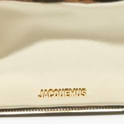 Pre Owned Jacquemus Gold Patent Leather La Pochette Rond Clutch