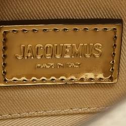 Pre Owned Jacquemus Gold Patent Leather La Pochette Rond Clutch