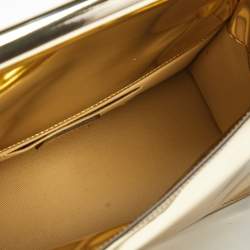 Pre Owned Jacquemus Gold Patent Leather La Pochette Rond Clutch