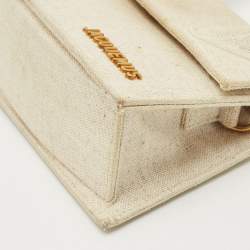 Pre Owned Jacquemus Beige Canvas Le Chiquito Moyen Top Handle Bag