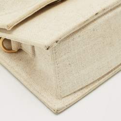 Pre Owned Jacquemus Beige Canvas Le Chiquito Moyen Top Handle Bag