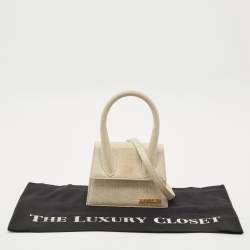 Pre Owned Jacquemus Beige Canvas Le Chiquito Moyen Top Handle Bag