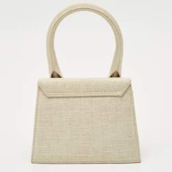 Pre Owned Jacquemus Beige Canvas Le Chiquito Moyen Top Handle Bag