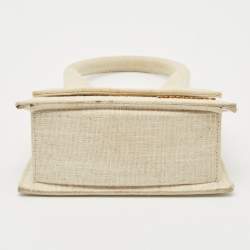 Pre Owned Jacquemus Beige Canvas Le Chiquito Moyen Top Handle Bag