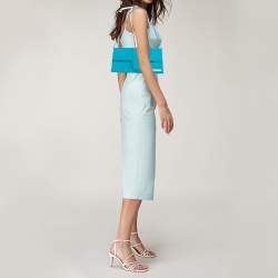 Pre Owned Jacquemus Blue Suede Le Bambino Long Shoulder Bag