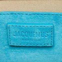 Pre Owned Jacquemus Blue Suede Le Bambino Long Shoulder Bag