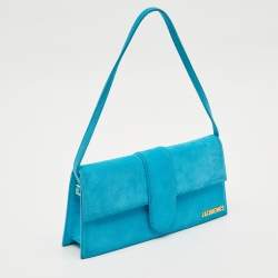 Pre Owned Jacquemus Blue Suede Le Bambino Long Shoulder Bag