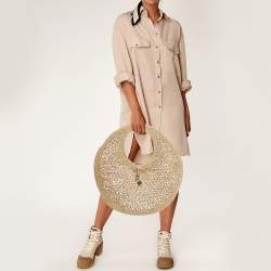Pre Owned Jacquemus Beige Raffia Spiaggia Tote