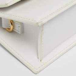 Pre Owned Jacquemus White Leather Mini Le Chiquito Top Handle Bag