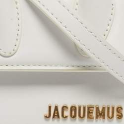 Pre Owned Jacquemus White Leather Mini Le Chiquito Top Handle Bag