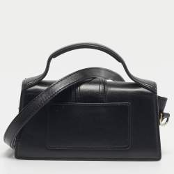 مملوكة مسبقًا Jacquemus Black Leather Le Bambino Mini Top Handle Bag