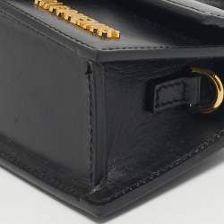 Pre Owned Jacquemus Black Leather Mini Le Bambino Top Handle Bag
