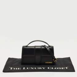 Pre Owned Jacquemus Black Leather Le Grand Bambino Top Handle Bag