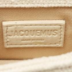 Pre Owned Jacquemus White Canvas Mini Le Chiquito Top Handle Bag