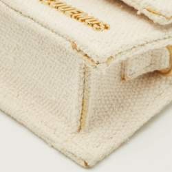 Pre Owned Jacquemus White Canvas Mini Le Chiquito Top Handle Bag
