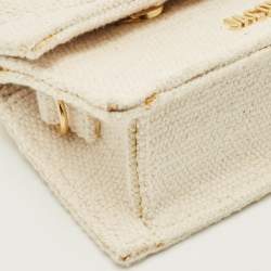 Pre Owned Jacquemus White Canvas Mini Le Chiquito Top Handle Bag