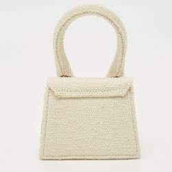 Pre Owned Jacquemus White Canvas Mini Le Chiquito Top Handle Bag
