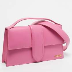 Pre Owned Jacquemus Pink Leather Le Bambinou Top Handle Bag