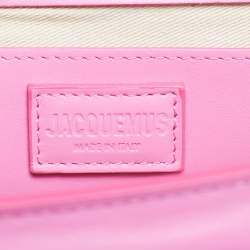 Pre Owned Jacquemus Pink Leather Le Bambinou Top Handle Bag