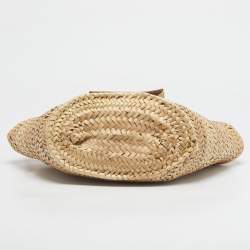 Pre Owned Jacquemus Multicolor Raffia and Zebra Print Handle Le Petit Panier Soleil Basket Bag