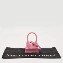 Pre Owned Jacquemus Pink Leather Mini Le Chiquito Top Handle Bag