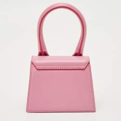 Pre Owned Jacquemus Pink Leather Mini Le Chiquito Top Handle Bag
