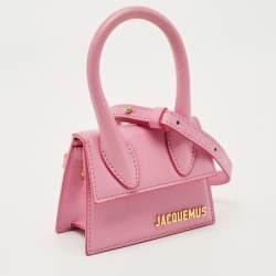 Pre Owned Jacquemus Pink Leather Mini Le Chiquito Top Handle Bag