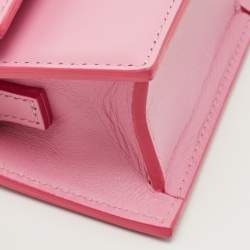 Pre Owned Jacquemus Pink Leather Mini Le Chiquito Top Handle Bag