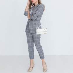 Pre Owned Jacquemus White Leather Long Le Chiquito Top Handle Bag