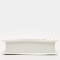 Pre Owned Jacquemus White Leather Long Le Chiquito Top Handle Bag