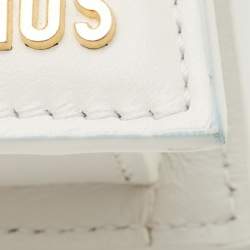 Pre Owned Jacquemus White Leather Long Le Chiquito Top Handle Bag