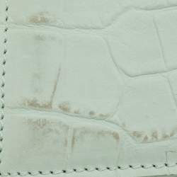 Pre Owned Jacquemus Light Green Croc Embossed Nubuck Leather Long Le Chiquito Top Handle Bag