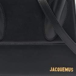 Pre Owned Jacquemus Black Leather Grand Le Chiquito Top Handle Bag
