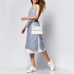 Pre Owned Jacquemus White Leather Grand Le Chiquito Top Handle Bag