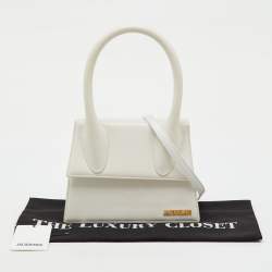 Pre Owned Jacquemus White Leather Grand Le Chiquito Top Handle Bag
